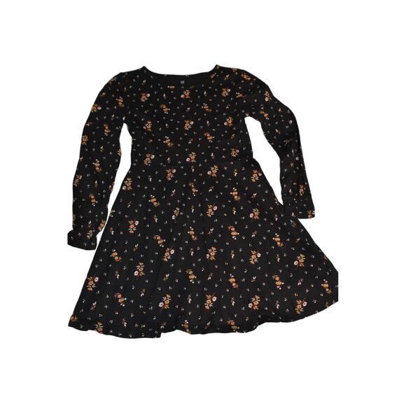 Gap Kids Skater Dress, LN, Large Size 10, Black with delicate floral pattern - Picture 1 of 3